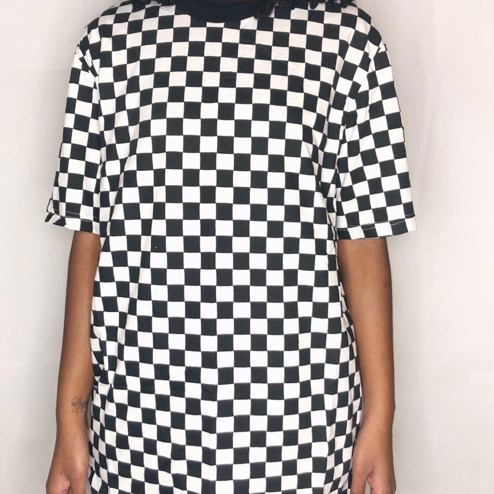 Checkered Print Short Sleeve